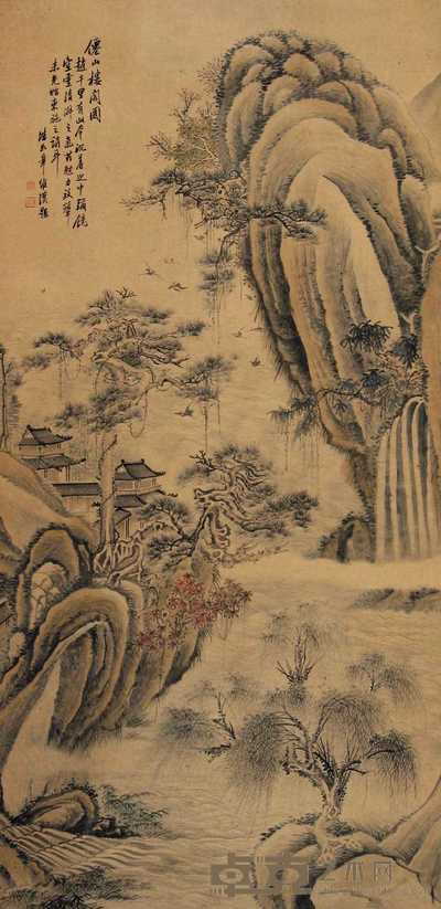 章维汉 仙山楼阁图 镜心 121×58cm